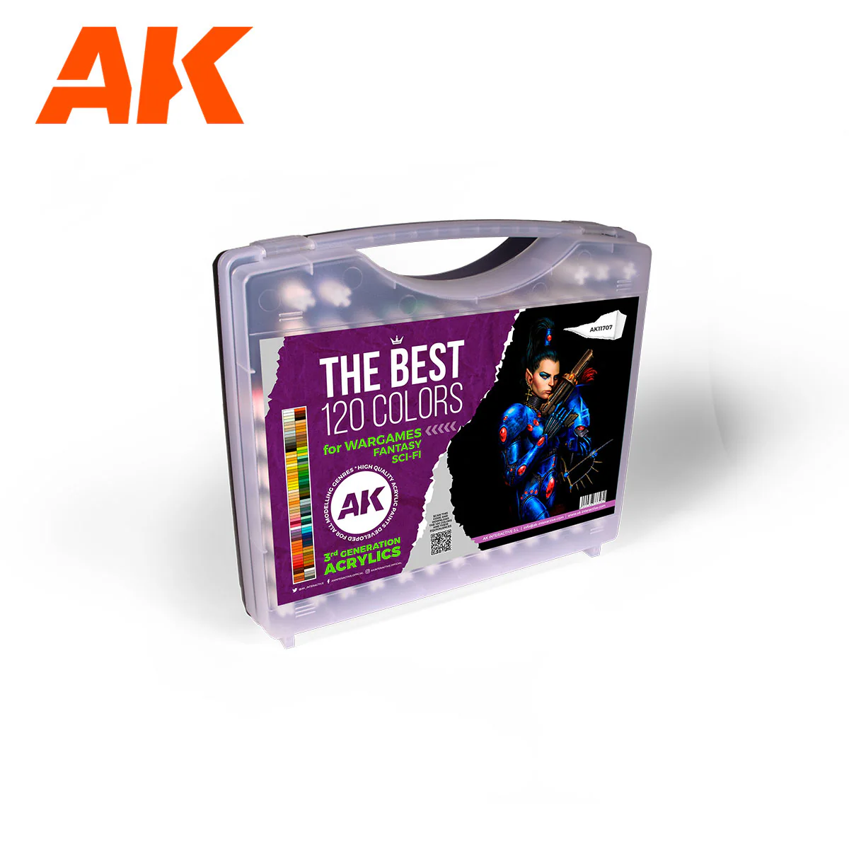 AK Interactive 3G Plastic Briefcase 120 Wargame Colors (Read Description)