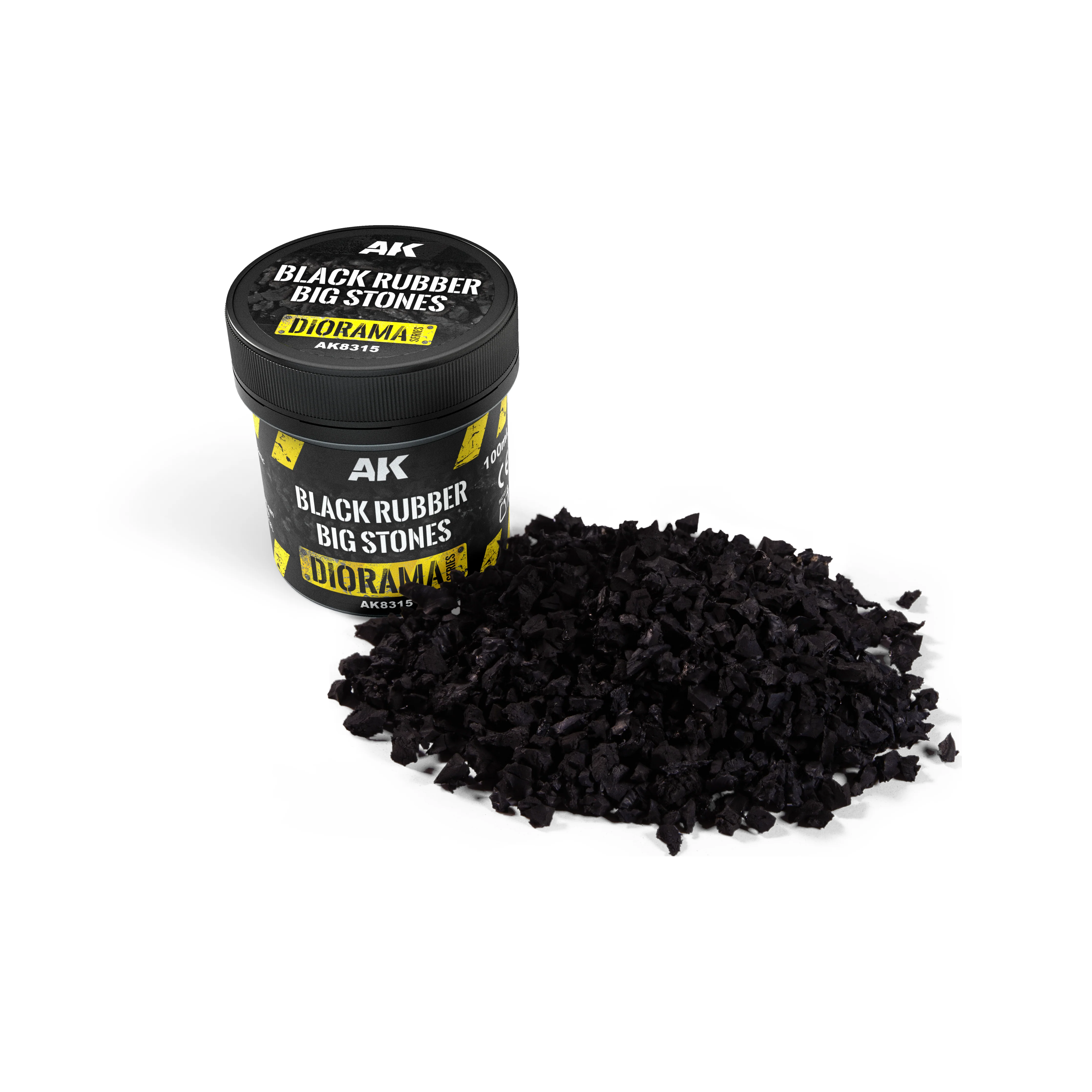 AK Interactive Black Rubber Gravel 0.8β2mm