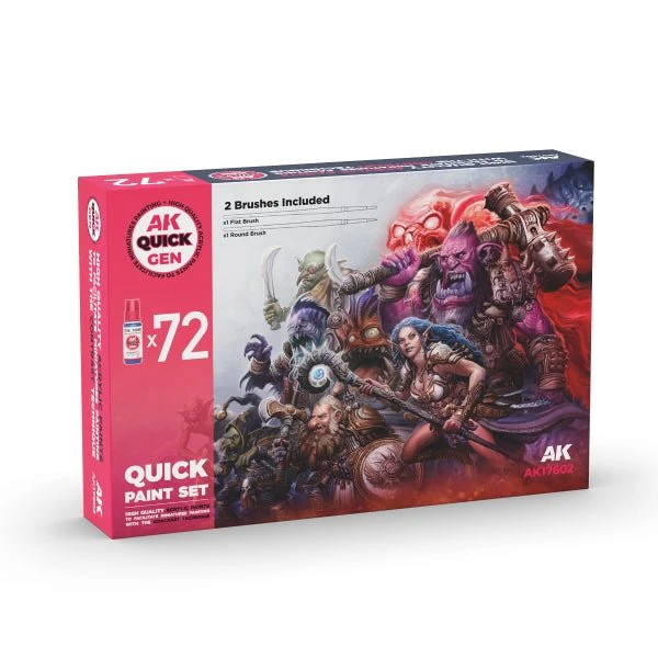 AK-Interactive: Quick Gen Acrylic Contrast -Quick Paint Set 72 Quick Gen Colors