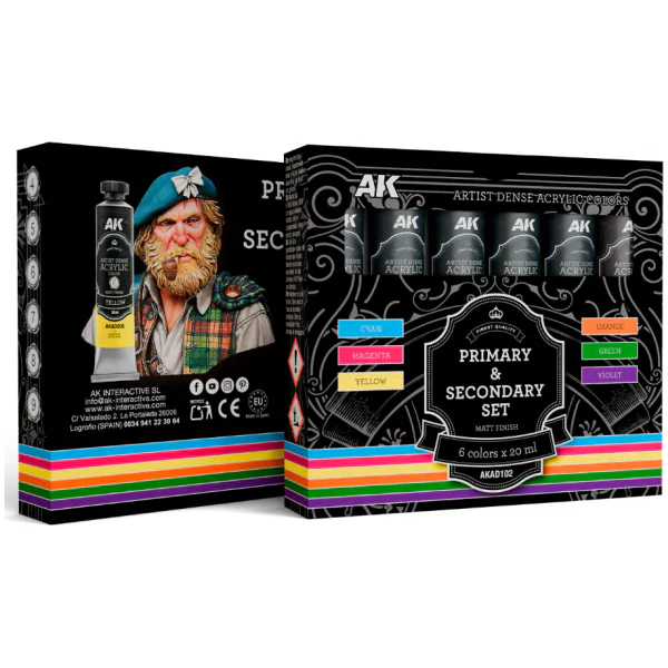 Artist Dense Acrylic Color - Primary & Secondary Set