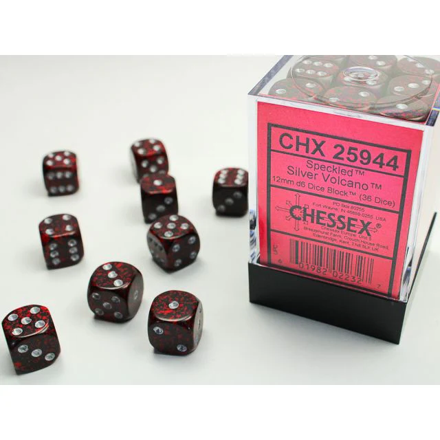 Chessex D6 Block: Speckled (Silver Volcano)