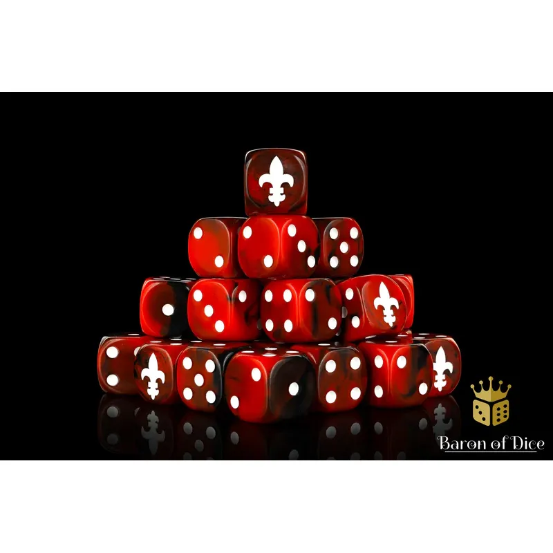 Fluer de Lis (Red, Square Corner) - Baron of Dice